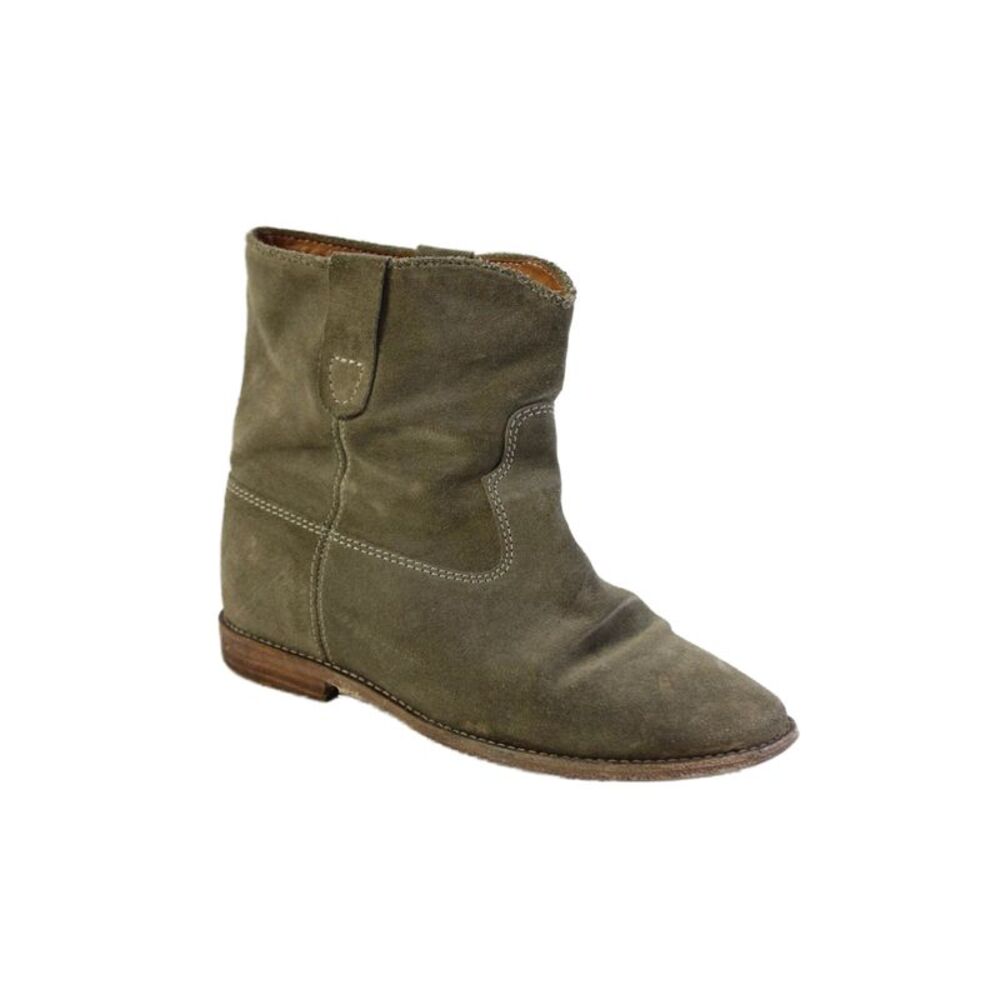 Isabel Marant Etoile Womens Slip On Round Toe Ankle Boots Brown Suede Size 8.5